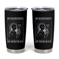 On Wednesdays We Wear Black Tumbler Cup Tarot Card Goth Halloween - Wonder Print Shop