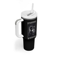 On Wednesdays We Wear Black Tumbler With Handle Tarot Card Goth Halloween - Wonder Print Shop