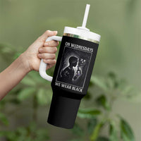On Wednesdays We Wear Black Tumbler With Handle Tarot Card Goth Halloween - Wonder Print Shop