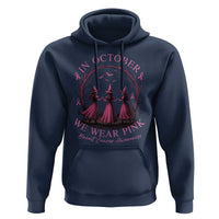 In October We Wear Pink Witches Hoodie Spooky Breast Cancer Witch Halloween Pink Ribbon - Wonder Print Shop