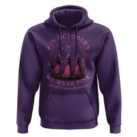 In October We Wear Pink Witches Hoodie Spooky Breast Cancer Witch Halloween Pink Ribbon - Wonder Print Shop