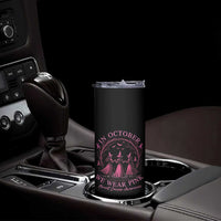 In October We Wear Pink Witches Skinny Tumbler Spooky Breast Cancer Witch Halloween Pink Ribbon - Wonder Print Shop