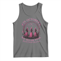 In October We Wear Pink Witches Tank Top Spooky Breast Cancer Witch Halloween Pink Ribbon - Wonder Print Shop