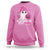 In October We Wear Pink Ghost Sweatshirt Halloween Breast Cancer Pink Ribbon Pumpkin - Wonder Print Shop