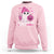 In October We Wear Pink Ghost Sweatshirt Halloween Breast Cancer Pink Ribbon Pumpkin - Wonder Print Shop