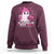 In October We Wear Pink Ghost Sweatshirt Halloween Breast Cancer Pink Ribbon Pumpkin - Wonder Print Shop