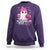 In October We Wear Pink Ghost Sweatshirt Halloween Breast Cancer Pink Ribbon Pumpkin - Wonder Print Shop