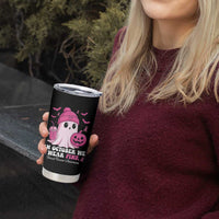 In October We Wear Pink Ghost Tumbler Cup Halloween Breast Cancer Pink Ribbon Pumpkin - Wonder Print Shop