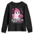 In October We Wear Pink Ghost Youth Sweatshirt Halloween Breast Cancer Pink Ribbon Pumpkin - Wonder Print Shop
