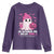 In October We Wear Pink Ghost Youth Sweatshirt Halloween Breast Cancer Pink Ribbon Pumpkin - Wonder Print Shop