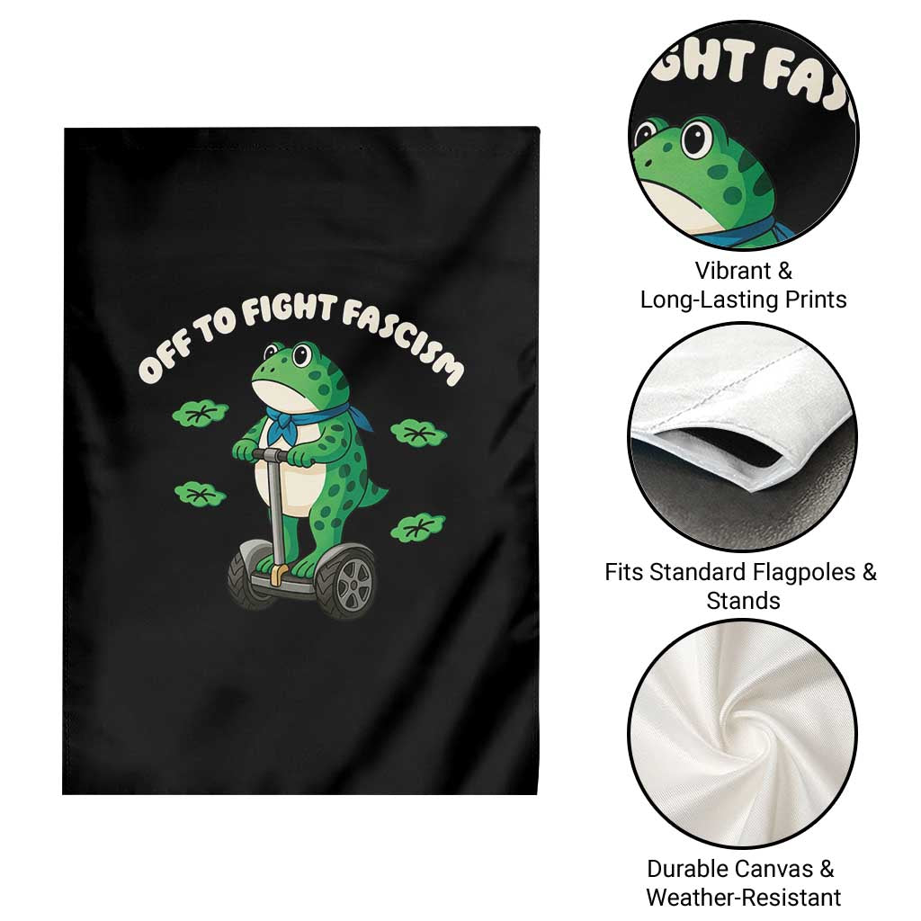 Portland Frog Garden Flag Off to Fight Fascism Inflatable Costume Protest - Wonder Print Shop
