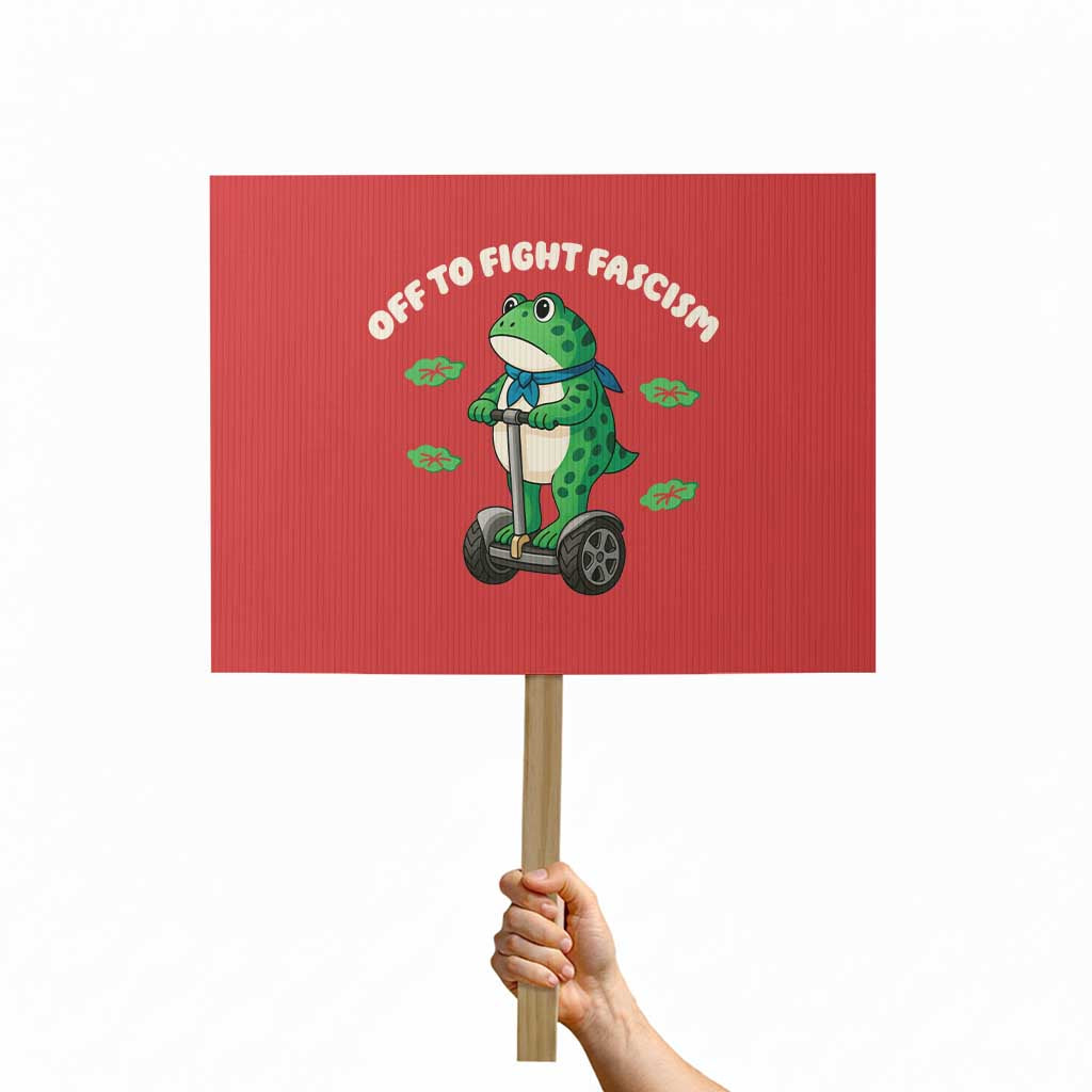 Portland Frog Protest Sign Off to Fight Fascism Inflatable Costume Protest - Wonder Print Shop