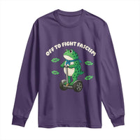 Portland Frog Long Sleeve Shirt Off to Fight Fascism Inflatable Costume Protest - Wonder Print Shop
