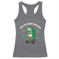 Portland Frog Racerback Tank Top Off to Fight Fascism Inflatable Costume Protest - Wonder Print Shop
