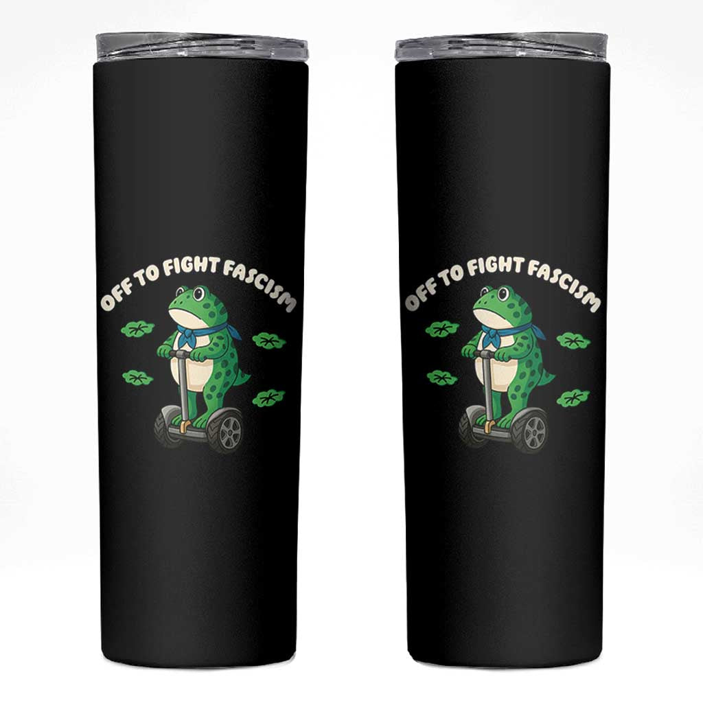 Portland Frog Skinny Tumbler Off to Fight Fascism Inflatable Costume Protest - Wonder Print Shop