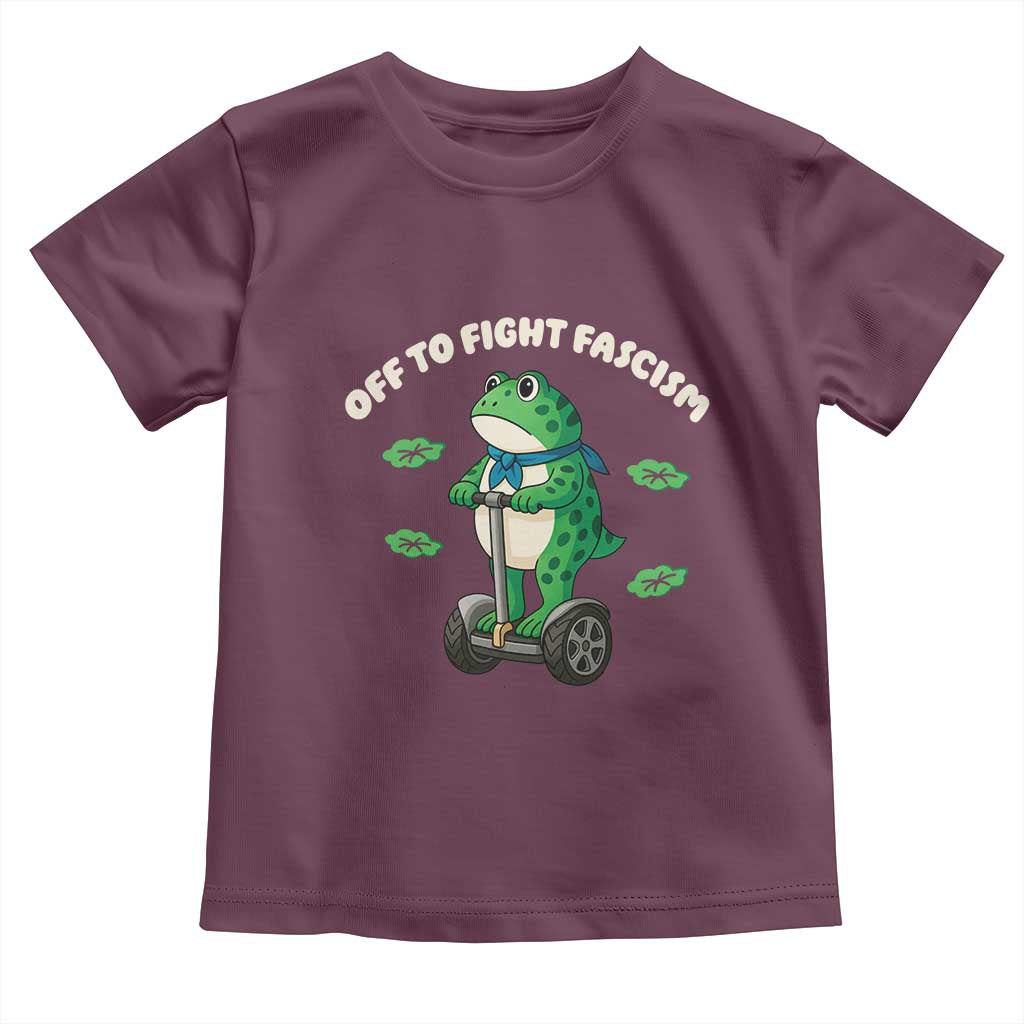 Portland Frog Toddler T Shirt Off to Fight Fascism Inflatable Costume Protest - Wonder Print Shop