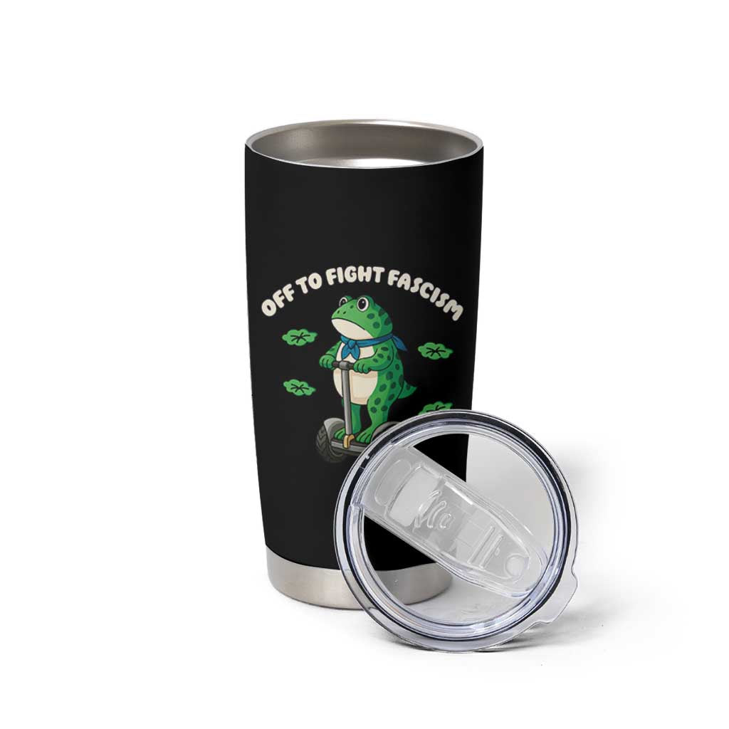 Portland Frog Tumbler Cup Off to Fight Fascism Inflatable Costume Protest - Wonder Print Shop