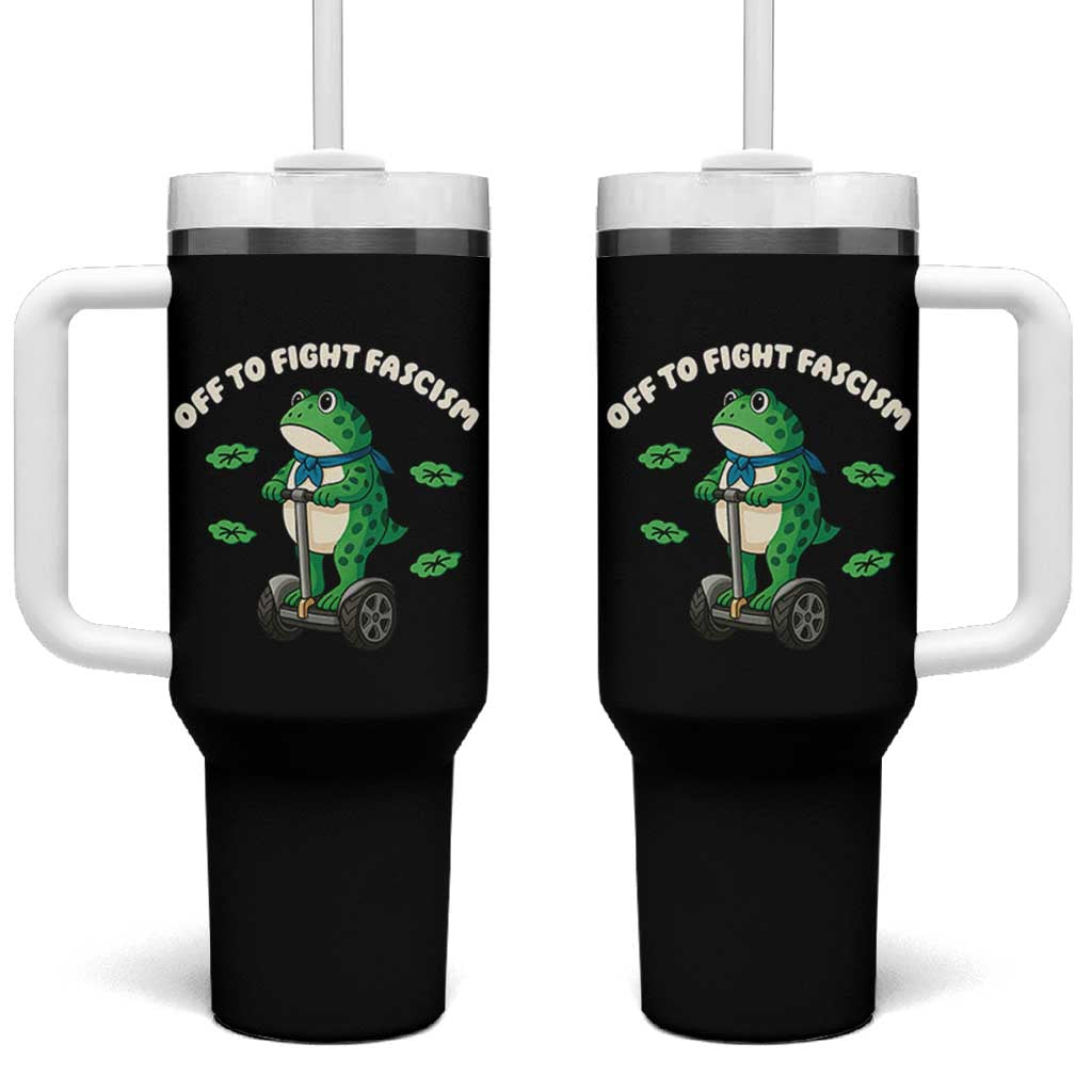 Portland Frog Tumbler With Handle Off to Fight Fascism Inflatable Costume Protest - Wonder Print Shop