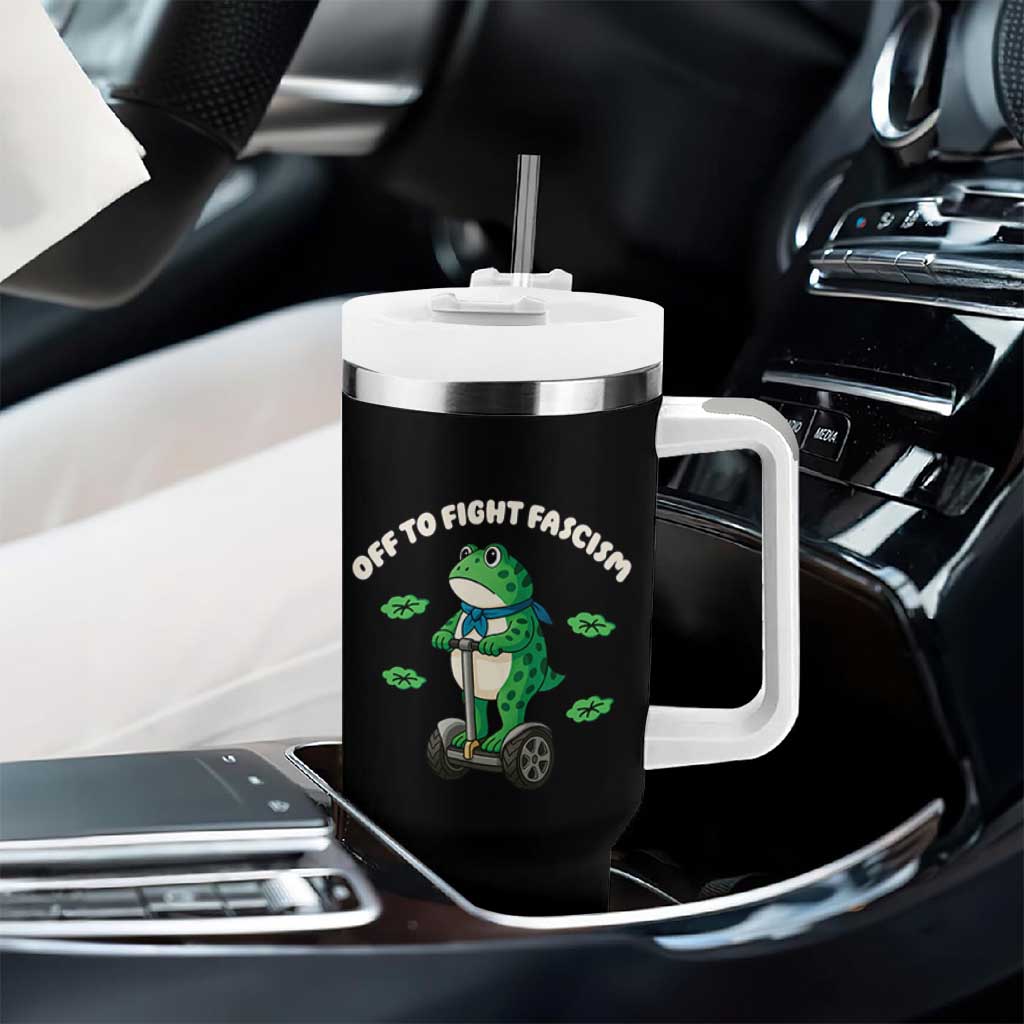 Portland Frog Tumbler With Handle Off to Fight Fascism Inflatable Costume Protest - Wonder Print Shop