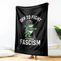 Portland Frog Resist Protest Throw Blanket Off to Fight Fascism Frog Scooter - Wonder Print Shop