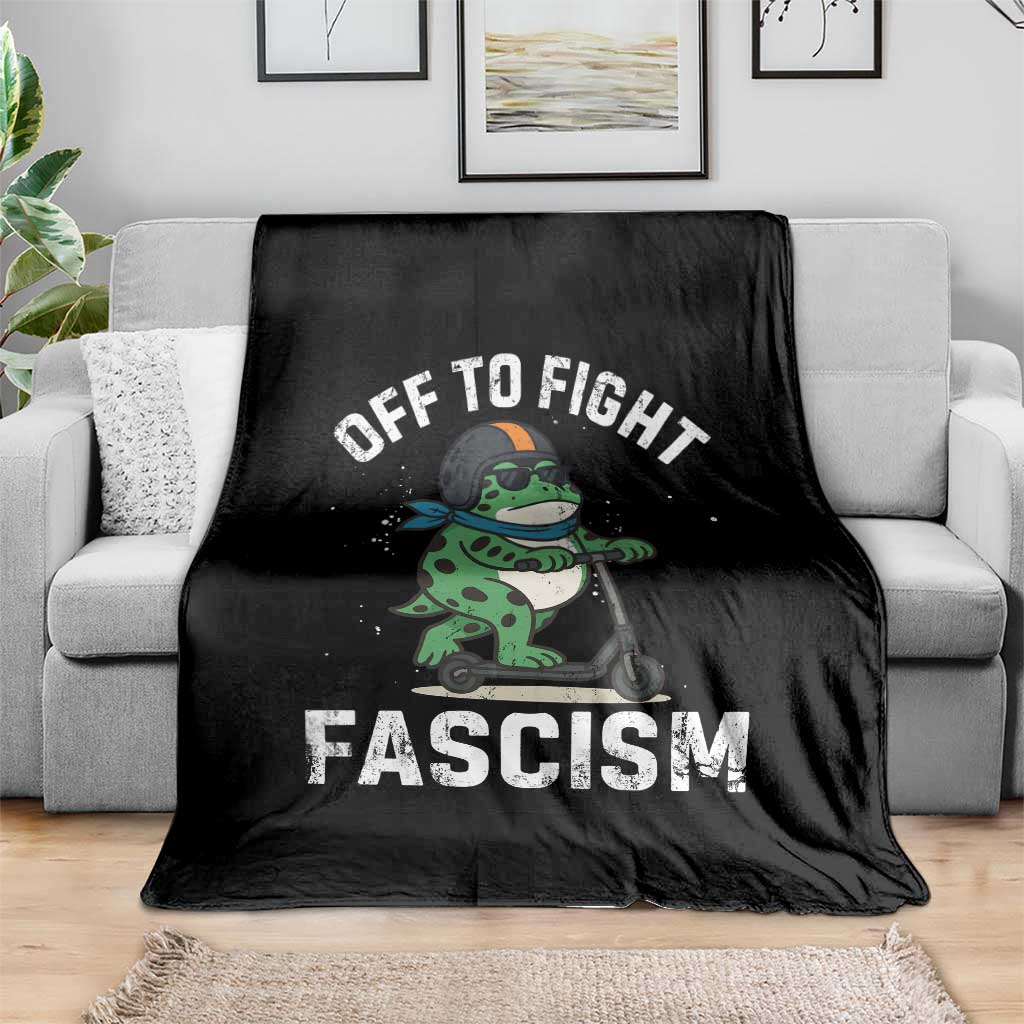 Portland Frog Resist Protest Throw Blanket Off to Fight Fascism Frog Scooter - Wonder Print Shop