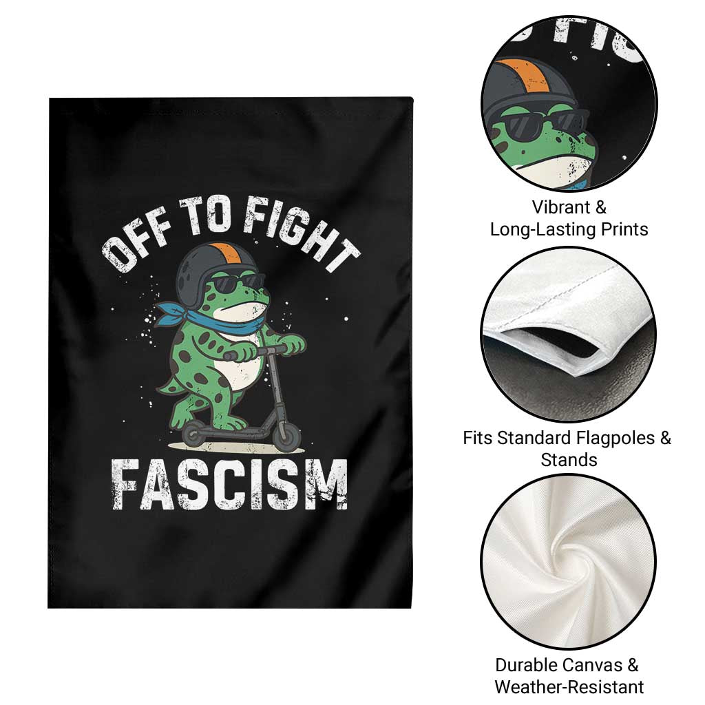 Portland Frog Resist Protest Garden Flag Off to Fight Fascism Frog Scooter - Wonder Print Shop