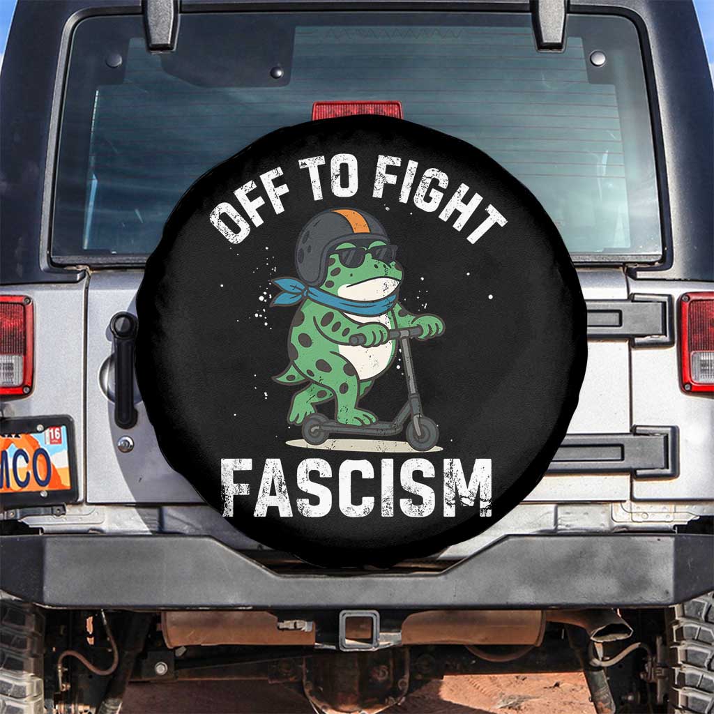 Portland Frog Resist Protest Spare Tire Cover Off to Fight Fascism Frog Scooter - Wonder Print Shop