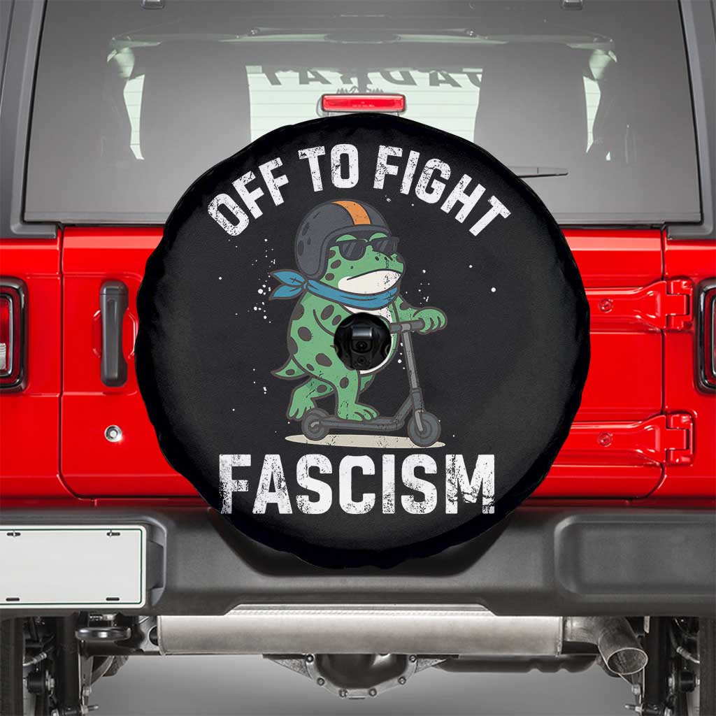 Portland Frog Resist Protest Spare Tire Cover Off to Fight Fascism Frog Scooter - Wonder Print Shop