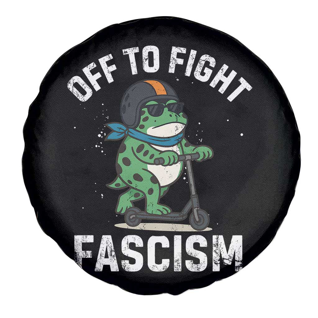 Portland Frog Resist Protest Spare Tire Cover Off to Fight Fascism Frog Scooter - Wonder Print Shop
