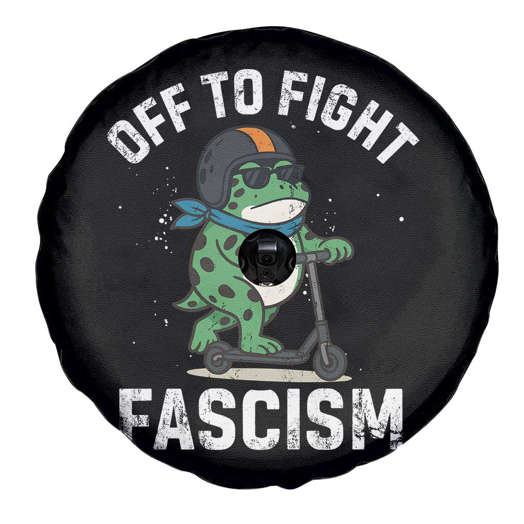 Portland Frog Resist Protest Spare Tire Cover Off to Fight Fascism Frog Scooter - Wonder Print Shop
