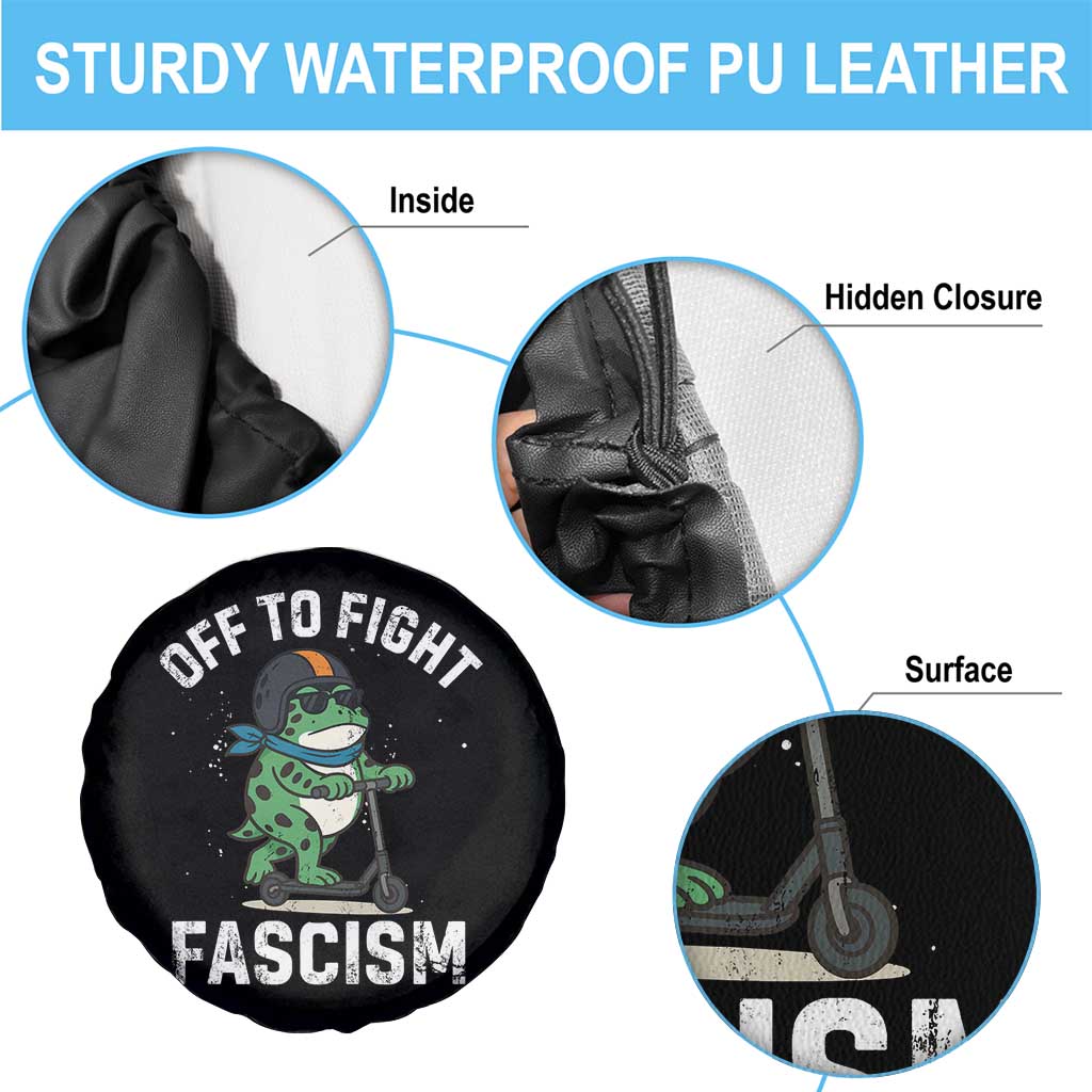 Portland Frog Resist Protest Spare Tire Cover Off to Fight Fascism Frog Scooter - Wonder Print Shop