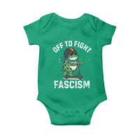 Portland Frog Resist Protest Baby Onesie Off to Fight Fascism Frog Scooter - Wonder Print Shop