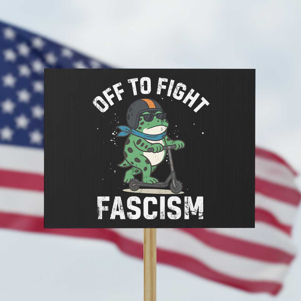 Portland Frog Resist Protest Protest Sign Off to Fight Fascism Frog Scooter - Wonder Print Shop