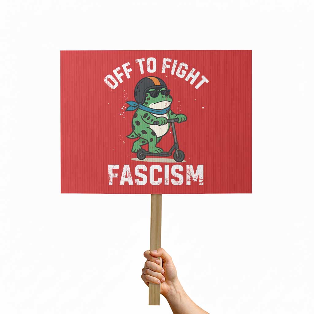 Portland Frog Resist Protest Protest Sign Off to Fight Fascism Frog Scooter - Wonder Print Shop