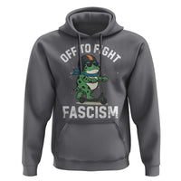 Portland Frog Resist Protest Hoodie Off to Fight Fascism Frog Scooter - Wonder Print Shop