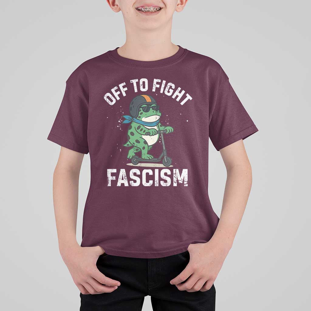 Portland Frog Resist Protest T Shirt For Kid Off to Fight Fascism Frog Scooter - Wonder Print Shop