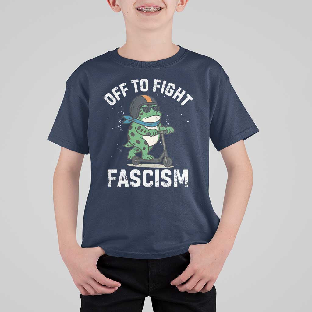 Portland Frog Resist Protest T Shirt For Kid Off to Fight Fascism Frog Scooter - Wonder Print Shop