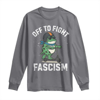 Portland Frog Resist Protest Long Sleeve Shirt Off to Fight Fascism Frog Scooter - Wonder Print Shop