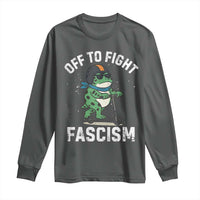 Portland Frog Resist Protest Long Sleeve Shirt Off to Fight Fascism Frog Scooter - Wonder Print Shop