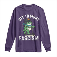 Portland Frog Resist Protest Long Sleeve Shirt Off to Fight Fascism Frog Scooter - Wonder Print Shop