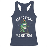Portland Frog Resist Protest Racerback Tank Top Off to Fight Fascism Frog Scooter - Wonder Print Shop
