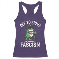 Portland Frog Resist Protest Racerback Tank Top Off to Fight Fascism Frog Scooter - Wonder Print Shop