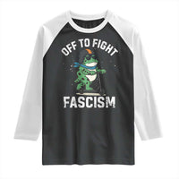 Portland Frog Resist Protest Raglan Shirt Off to Fight Fascism Frog Scooter - Wonder Print Shop