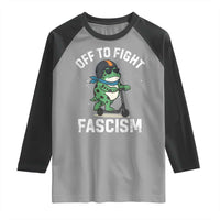 Portland Frog Resist Protest Raglan Shirt Off to Fight Fascism Frog Scooter - Wonder Print Shop