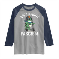 Portland Frog Resist Protest Raglan Shirt Off to Fight Fascism Frog Scooter - Wonder Print Shop