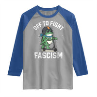 Portland Frog Resist Protest Raglan Shirt Off to Fight Fascism Frog Scooter - Wonder Print Shop
