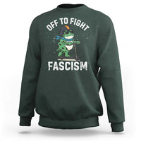Portland Frog Resist Protest Sweatshirt Off to Fight Fascism Frog Scooter - Wonder Print Shop