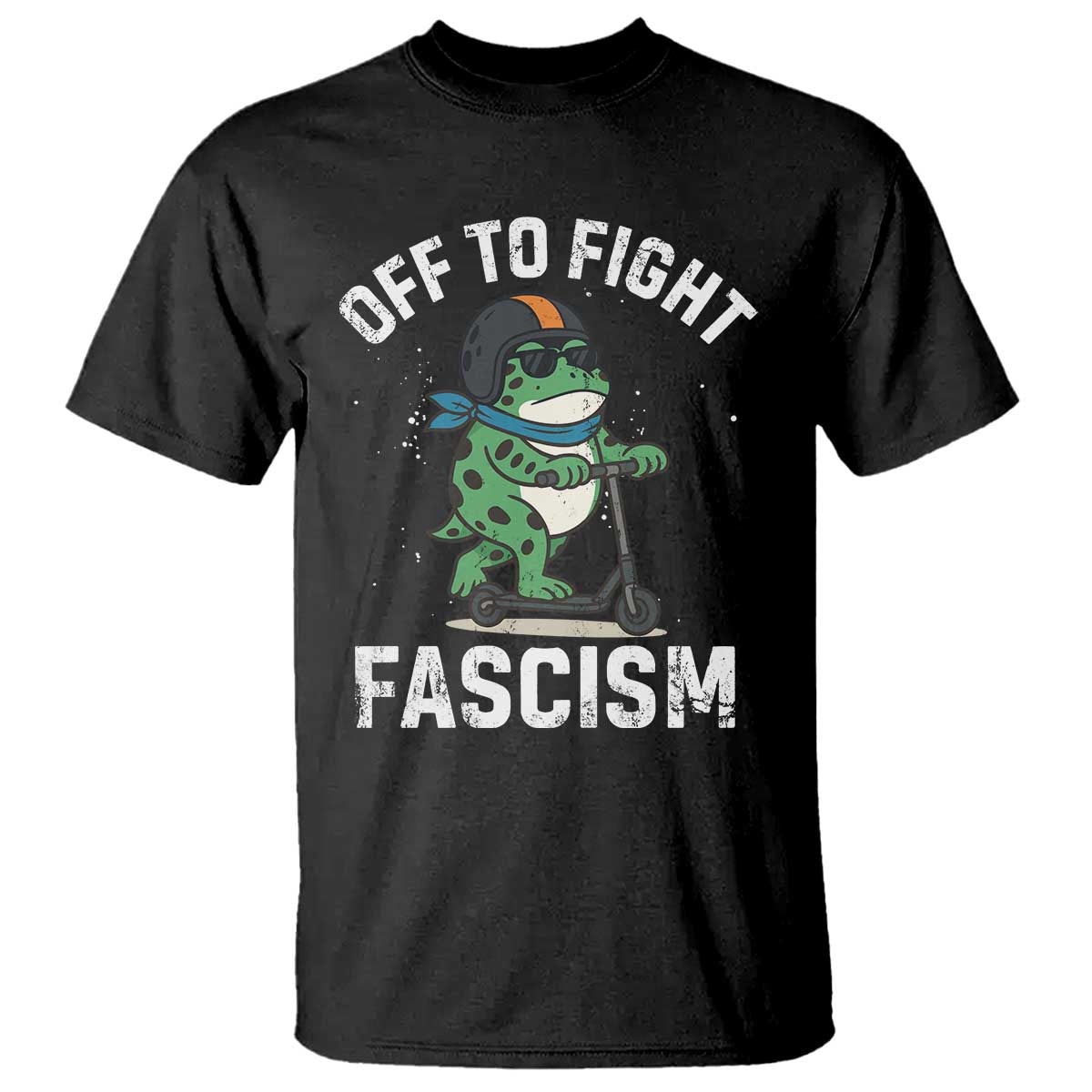 Portland Frog Resist Protest T Shirt Off to Fight Fascism Frog Scooter - Wonder Print Shop