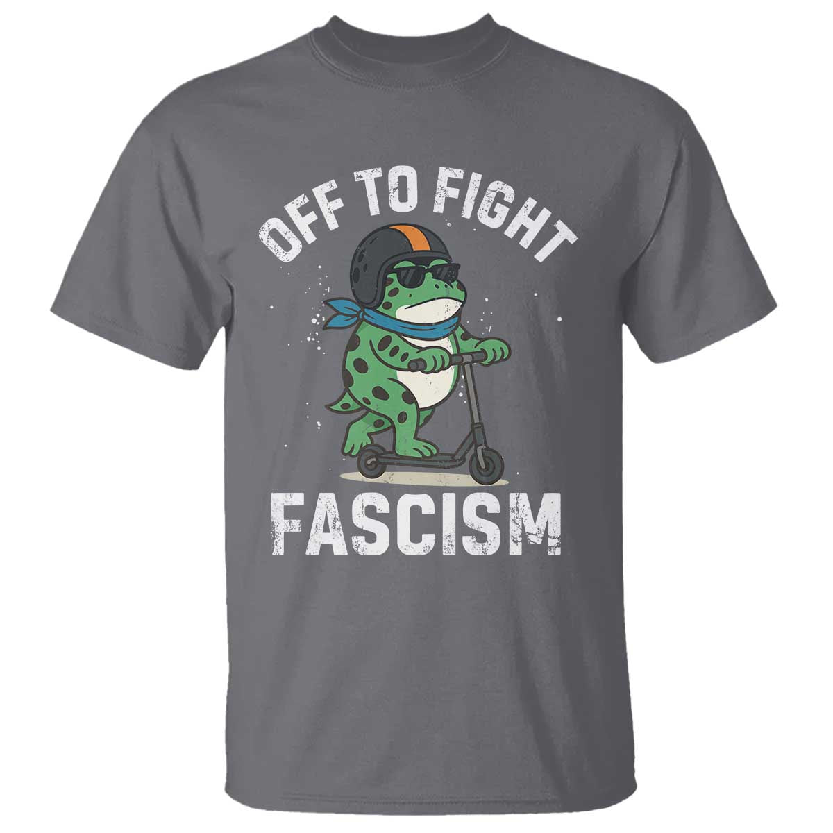 Portland Frog Resist Protest T Shirt Off to Fight Fascism Frog Scooter - Wonder Print Shop