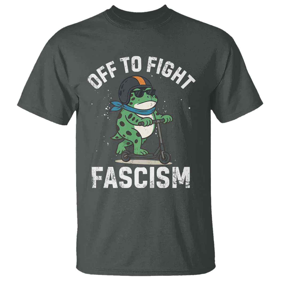 Portland Frog Resist Protest T Shirt Off to Fight Fascism Frog Scooter - Wonder Print Shop